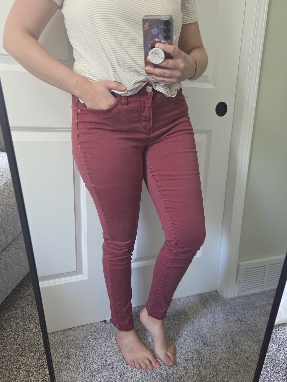 Royalty For Me Maroon Stretch Skinny Jeans